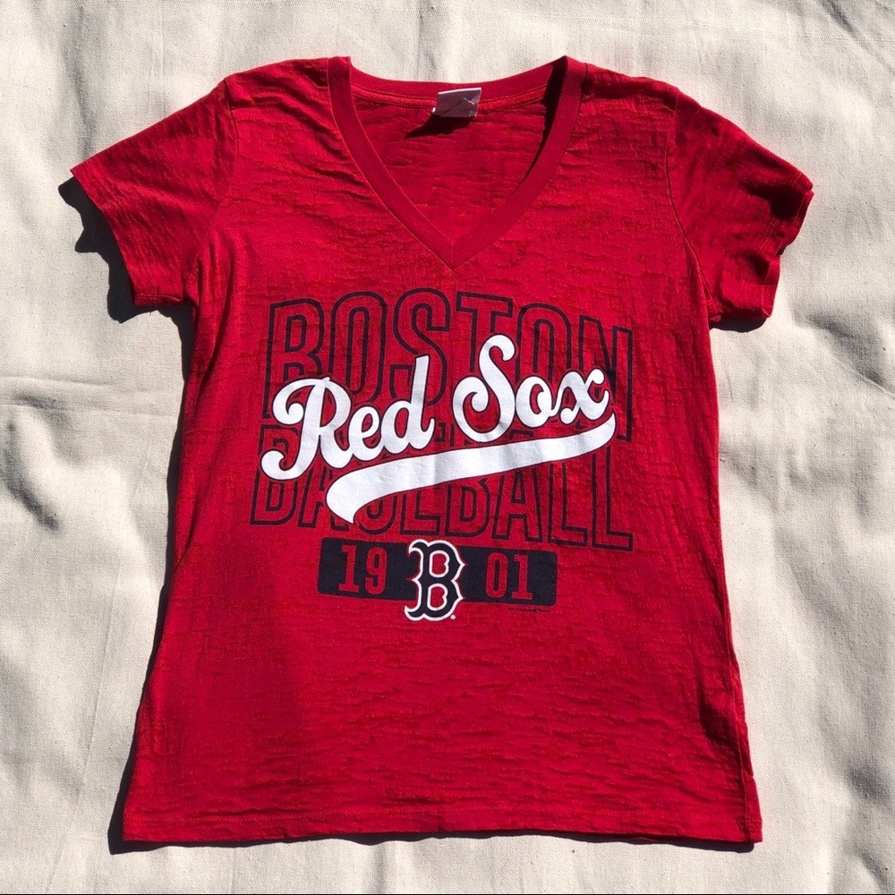 Boston Red Sox Short Sleeve V Neck Tee